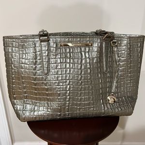 Brahmin silver/gray tote